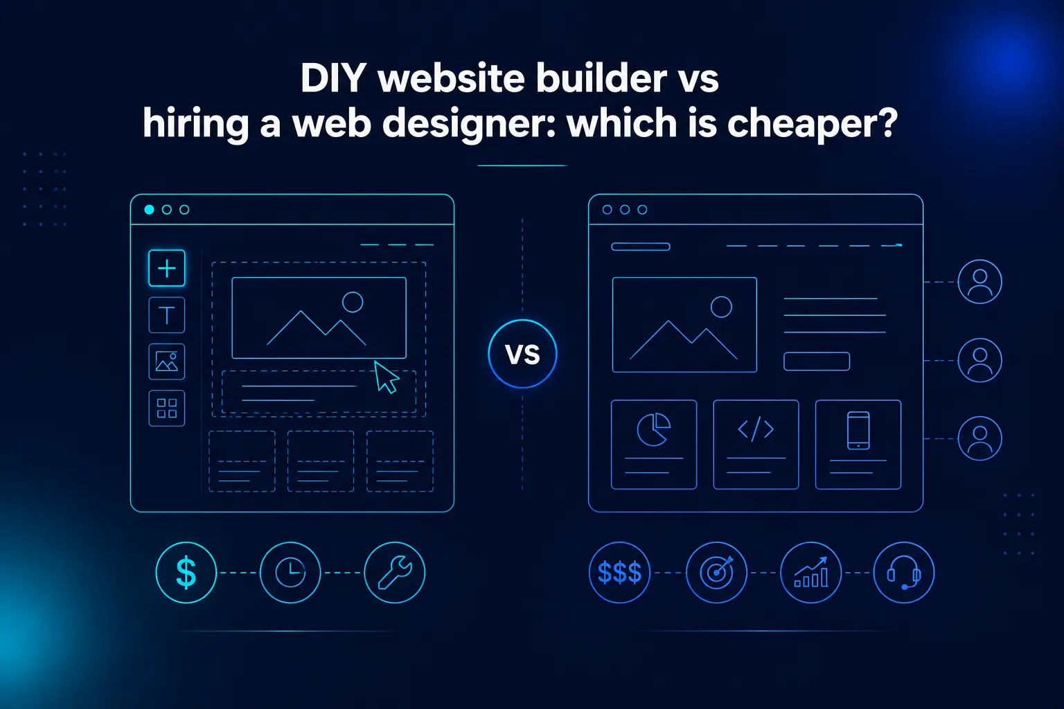 DIY website builder compared with a professional web design agency